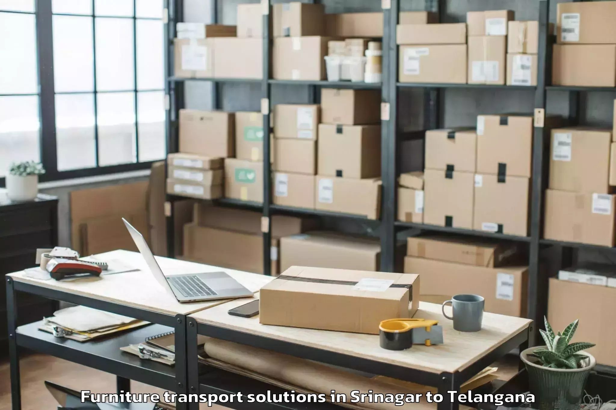 Quality Srinagar to Himayatnagar Furniture Transport Solutions